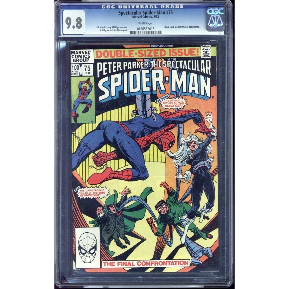Spectacular Spider-Man #75 CGC 9.8 1983 Black Cat Double Sized WHITE Pages